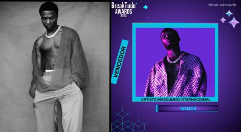 The 2023 BreakTudo Awards honors Wizkid as the International Male Artiste Of The Year.